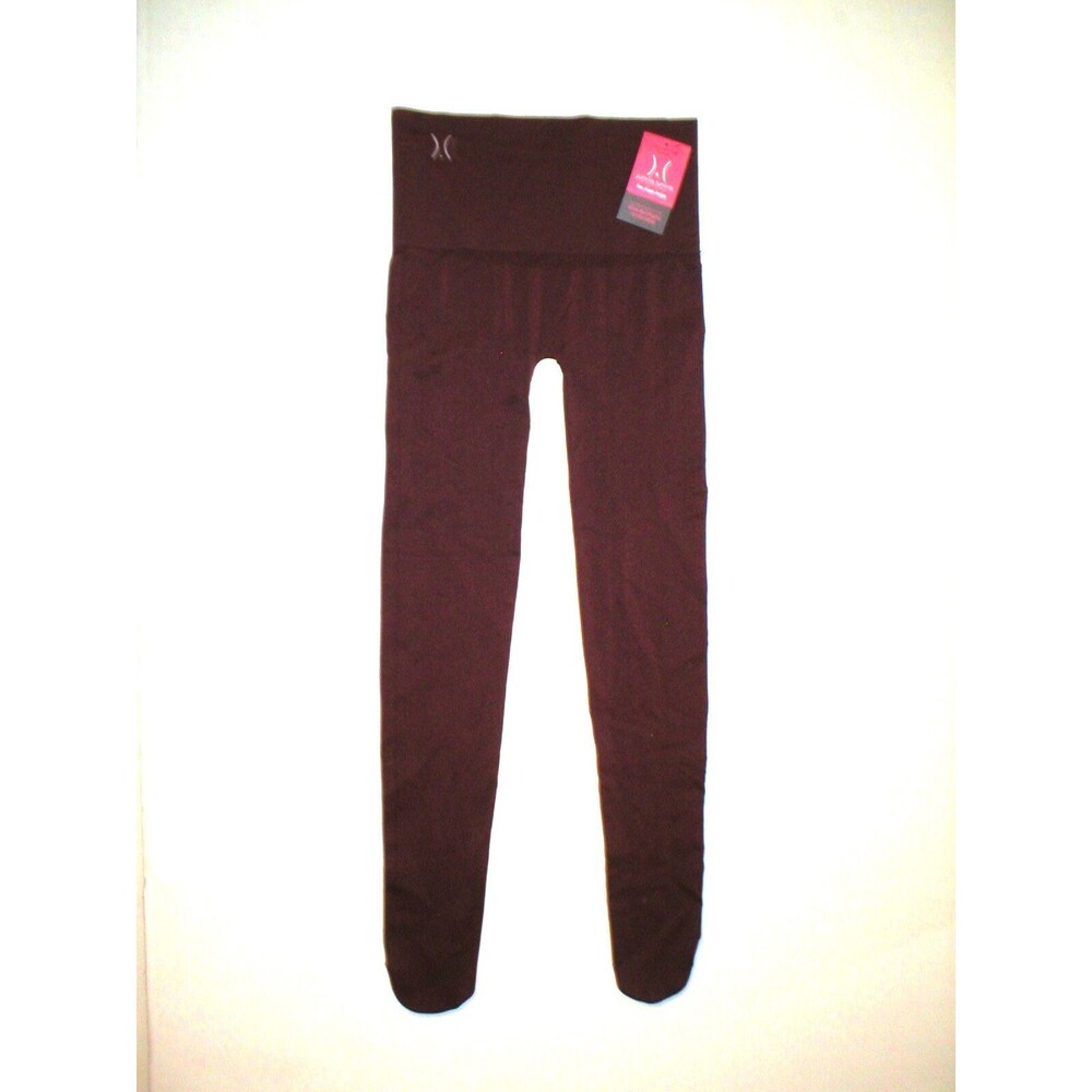 New Womens L XL Shapewear Yummie Tummie Footed Tights Comfortable Seamless Red